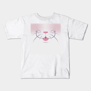 White cat blep Kids T-Shirt